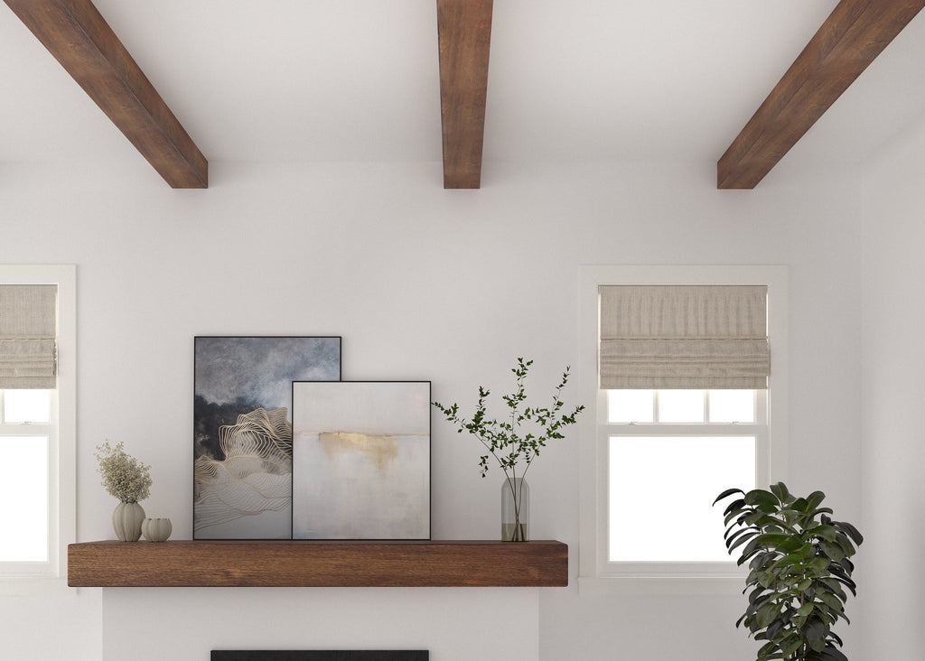 Fausse Poutre en bois 5"Haut x 7"Large - 5"Haut x 7" Large x 5"H x 72"Long (6 pied de Long) / Noir Urbain