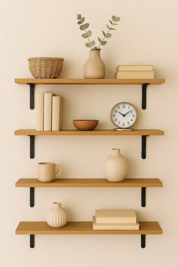 Tablette en bois récuperer 1"Épaisseur - 24" / 8" / Gris Béton