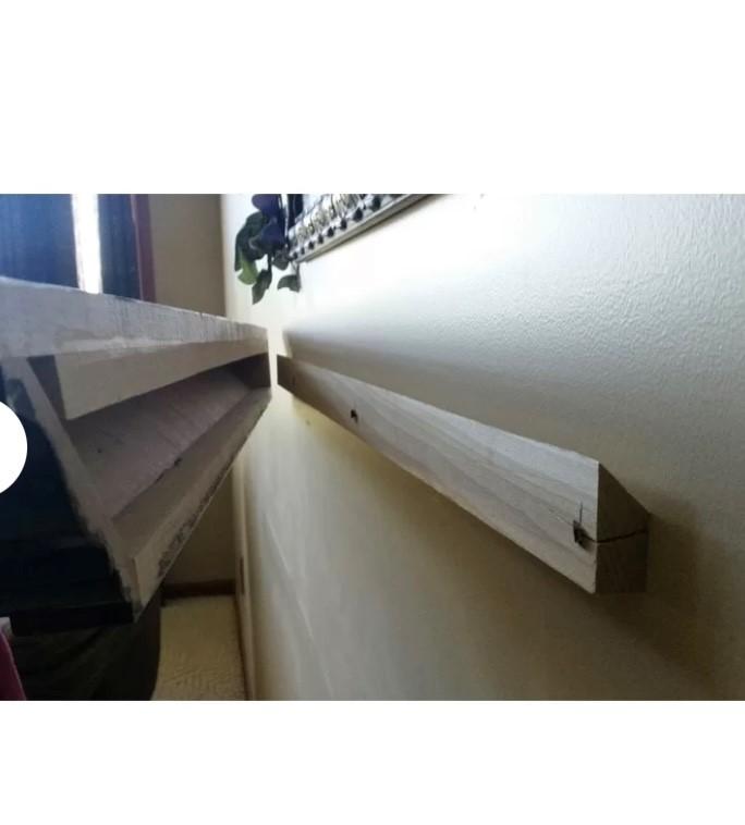 Étagère Style manteau de foyer avec embouts en métal - 7" Profondeur x 5" Ep x 72" Long / Miel