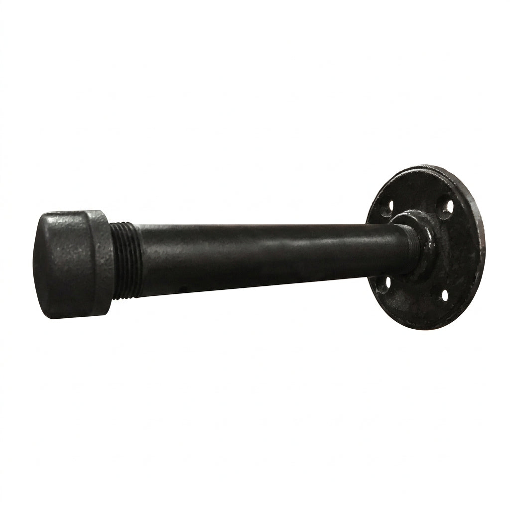 Support à tablette style tuyau en acier noir – unité – 6"