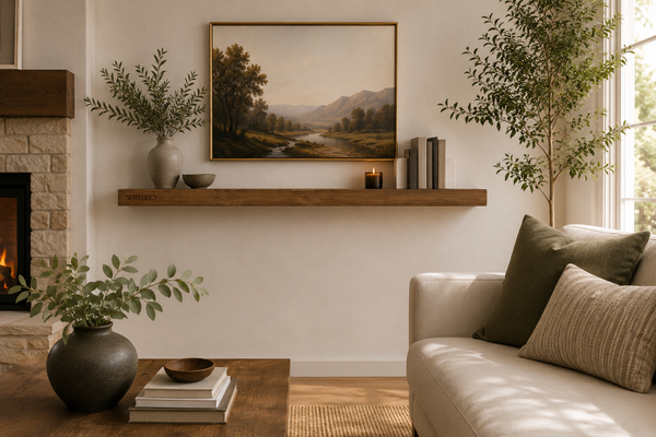 48 x 6 x 3 in. solid pine floating shelf – 48"L x 6"D x 3"H / Honey